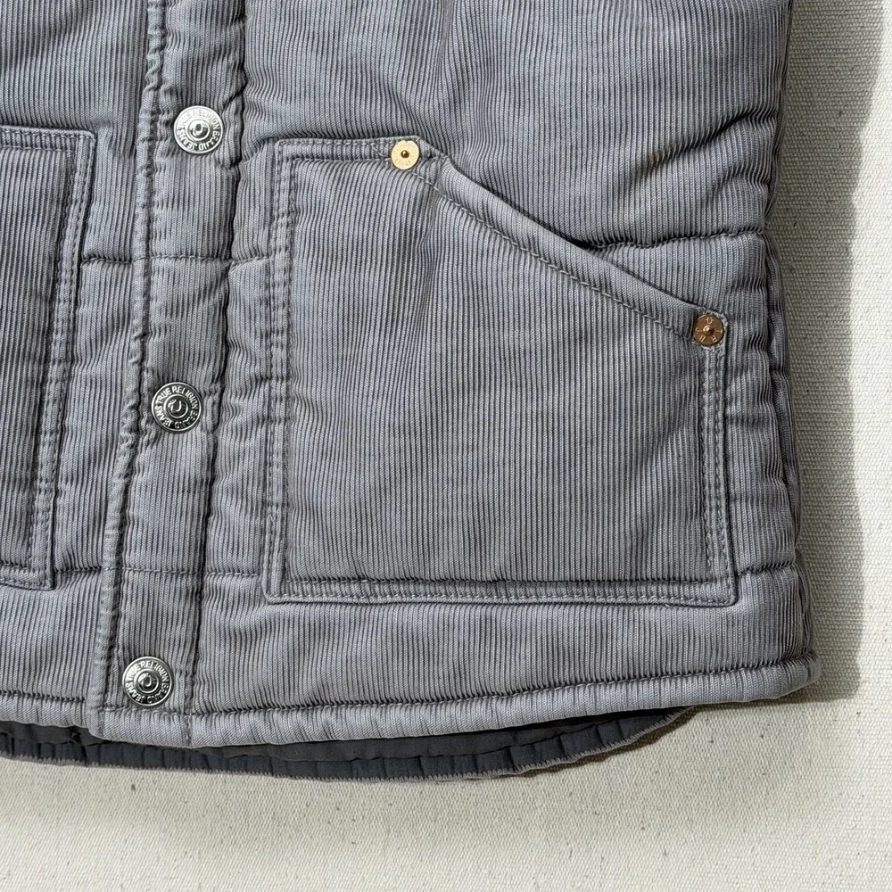 True‎ Religion Carter Vest Jacket Logo two tone Corduroy Men's L western
